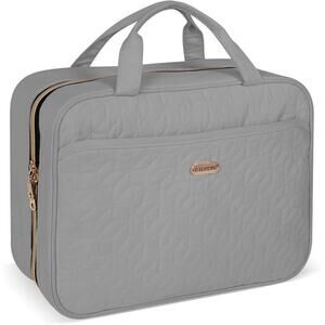 Gray Medium Hanging Travel Toiletry Bag Women Compartment Makeup Cosmetic